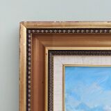 Vintage Mid Century Swedish Framed Oil  Painting - The Canal