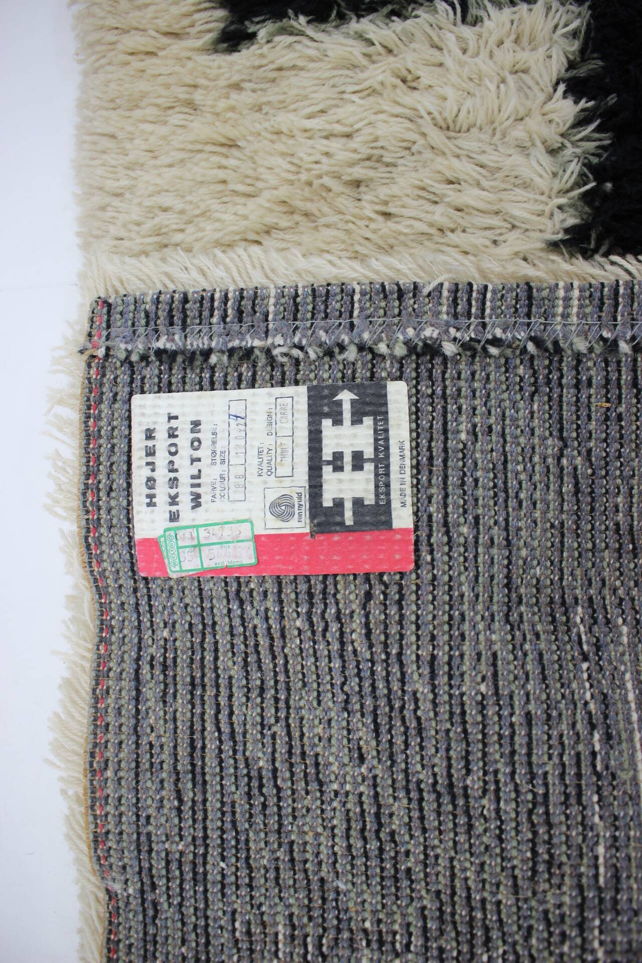 Tapis abstrait en laine des années 1960 par Hojer Eksport Wilton, Danemark