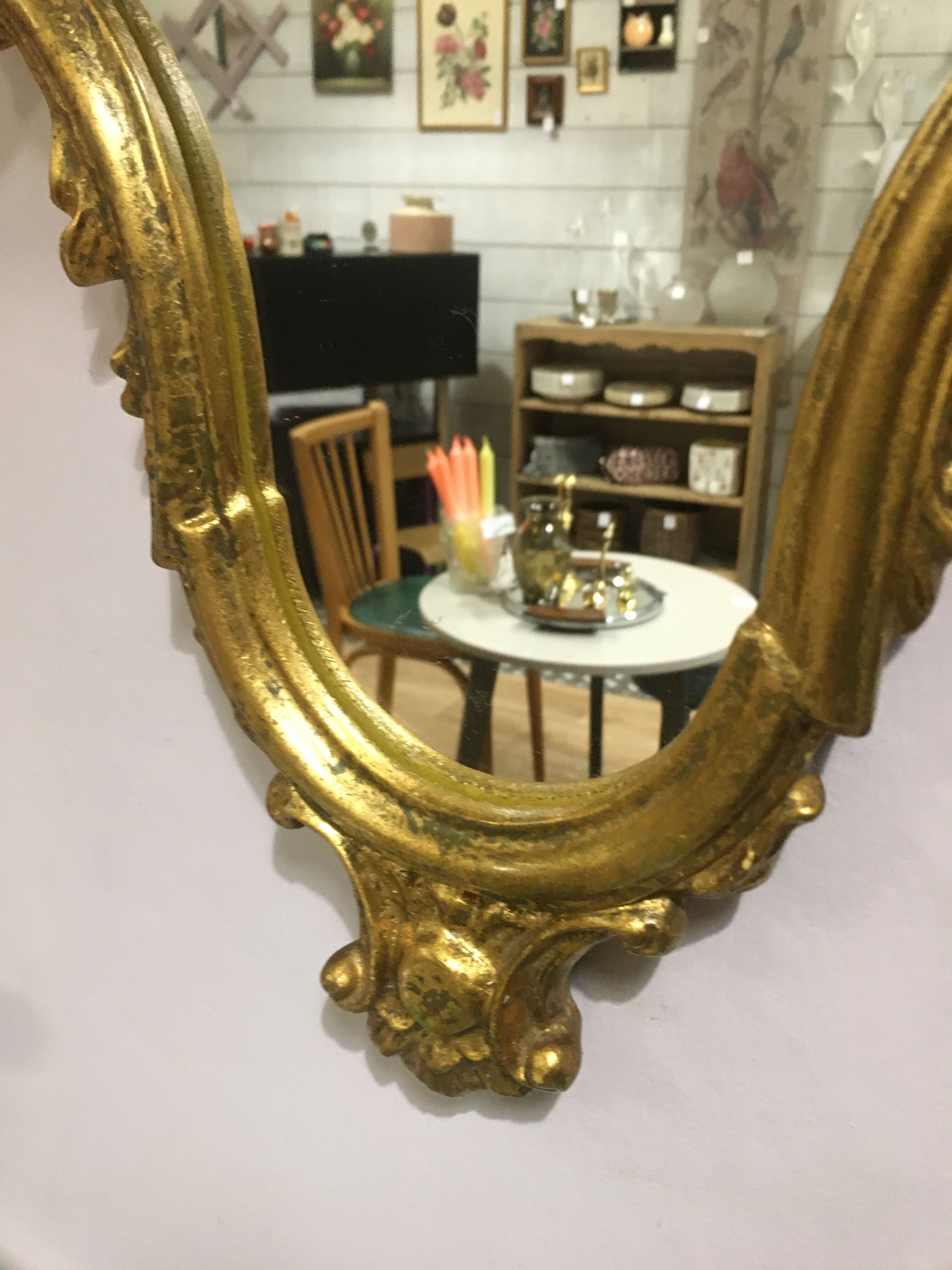 Golden baroque mirror