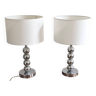 Duo de lampes chromées blanches