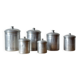 Series of Six vintage aluminum spice jars - Storage jars - 1940.