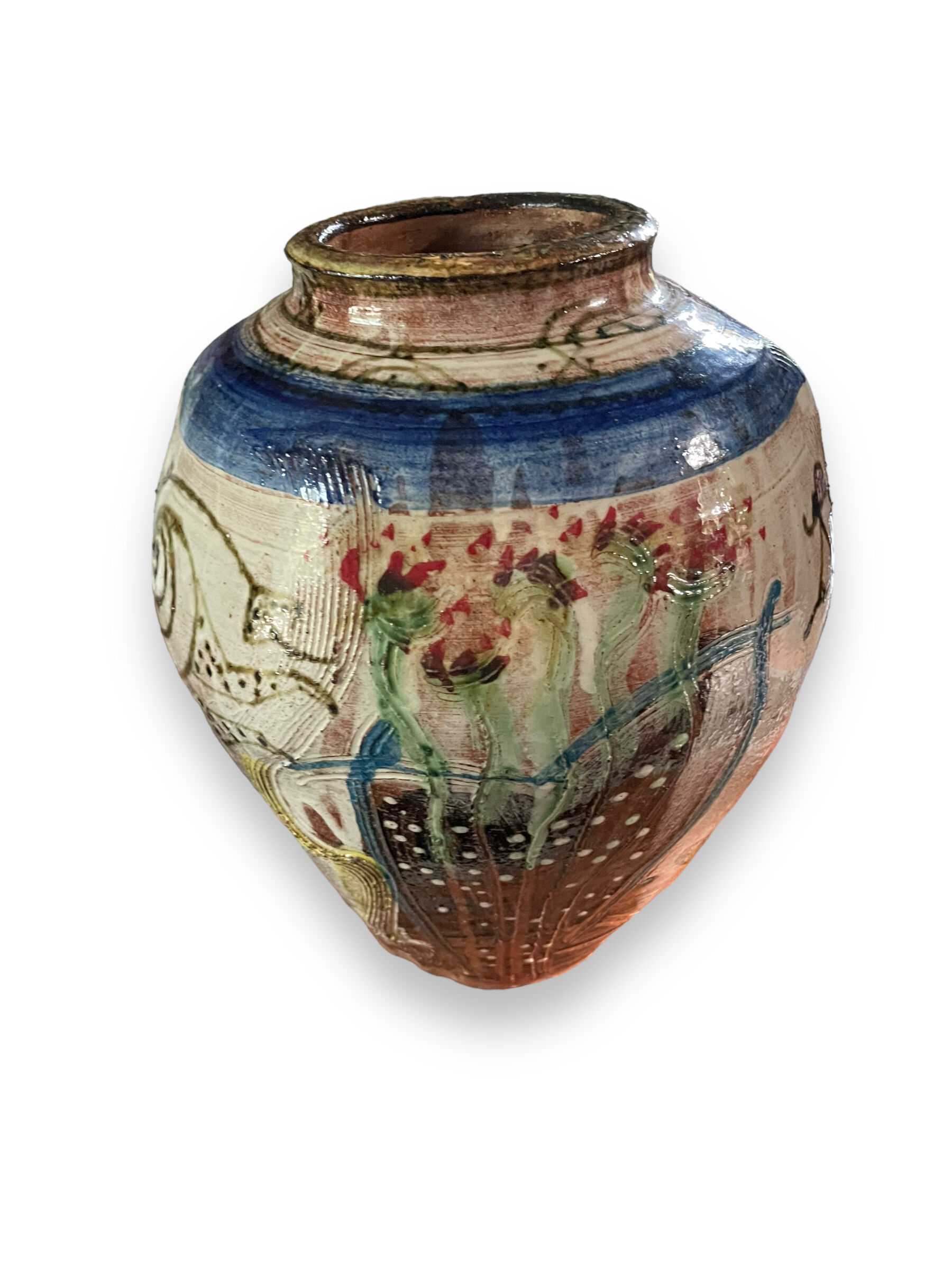 Glazed terracotta vase thierry basile