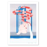 The Toboggan Woman, A4 Risograph, Signed Art Print