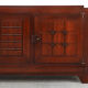 Art Deco carved geometric sideboard by Charles Dudouyt in oak, France ca. 1