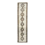 1970s Vintage Turkish Oushak Diamond Wool Runner 83x343