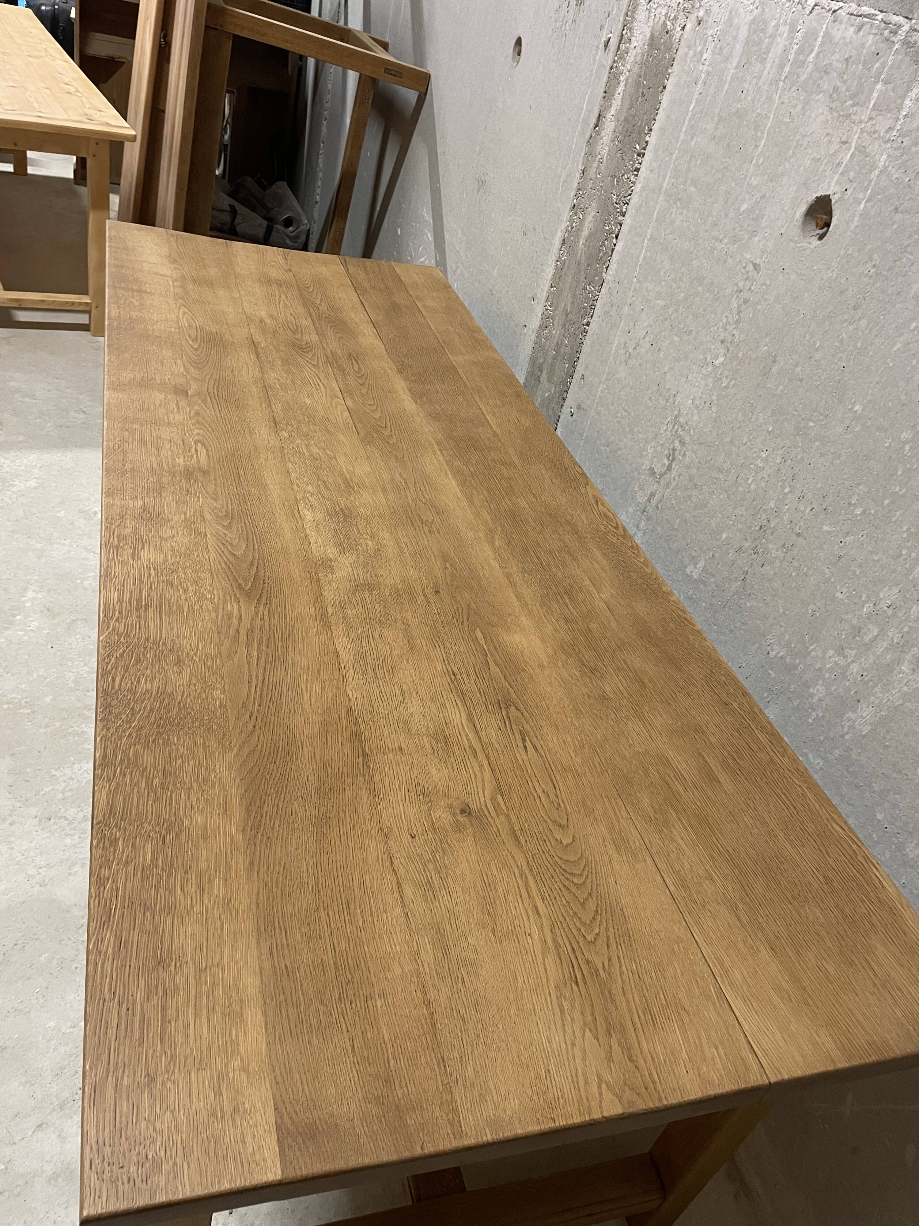 Large oak farmhouse table with drawers 230cm