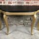 Louis XV style console in carved wood with waxed black wood top