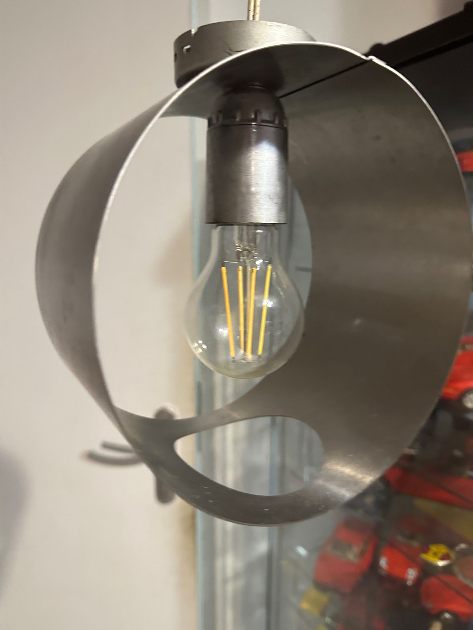 Wall lamp in brushed aluminum