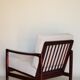 Wood armchair oryginal design by Z. Baczyk 7522 beige colour fabrics palisander wood