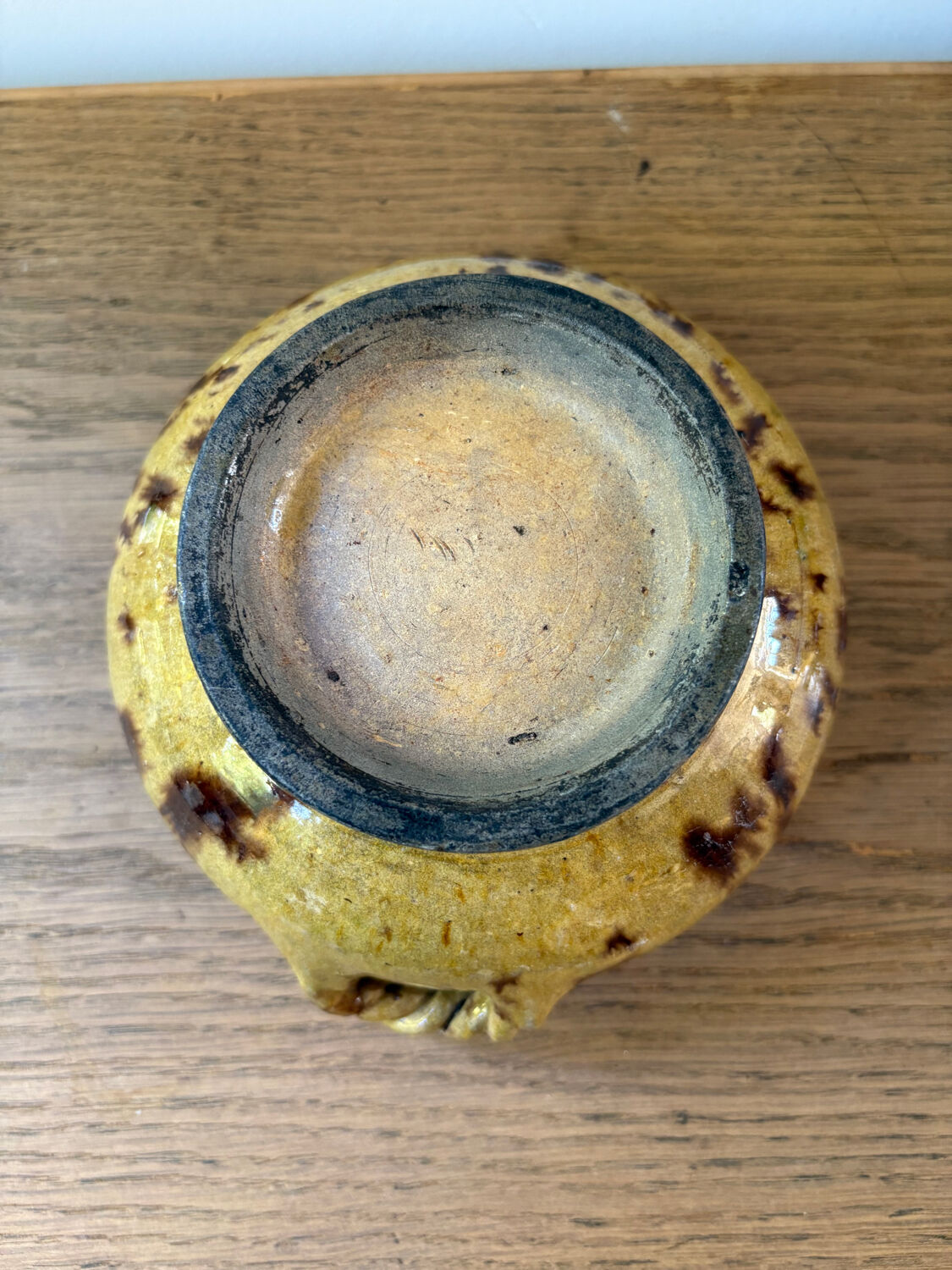 Cache pot en céramique vintage oreilles tressées