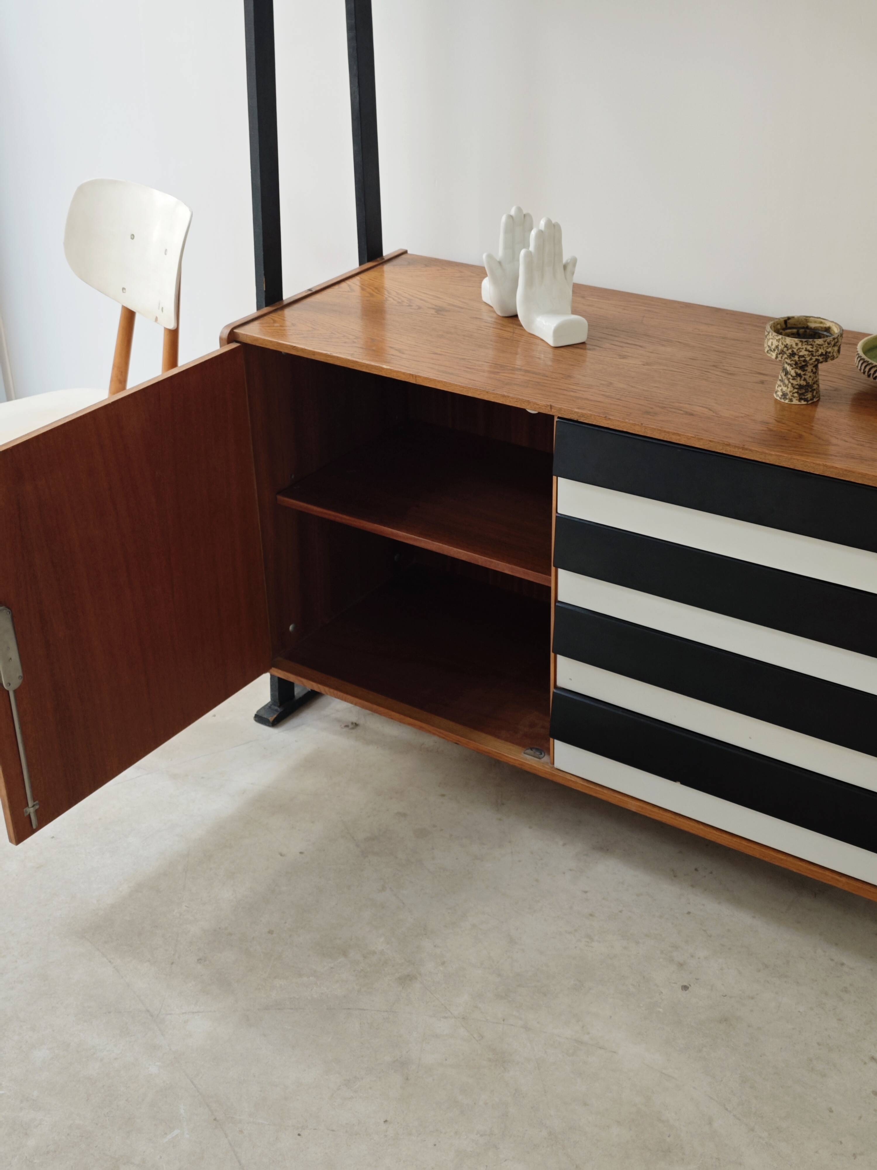 Library buffet U 458 black by Jiri Jiroutek for Interier Praha 1960