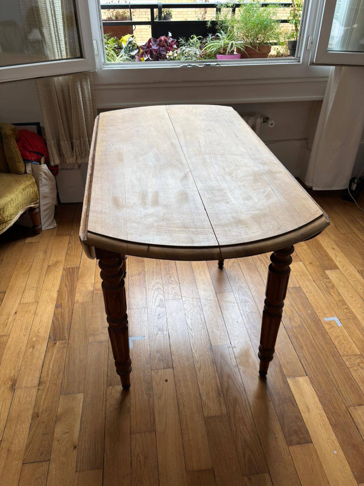 Antique round wooden table