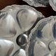 Lot de 6 assiettes à coquilles en métal argenté vintage, style classique