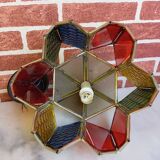 Glass and metal chandelier