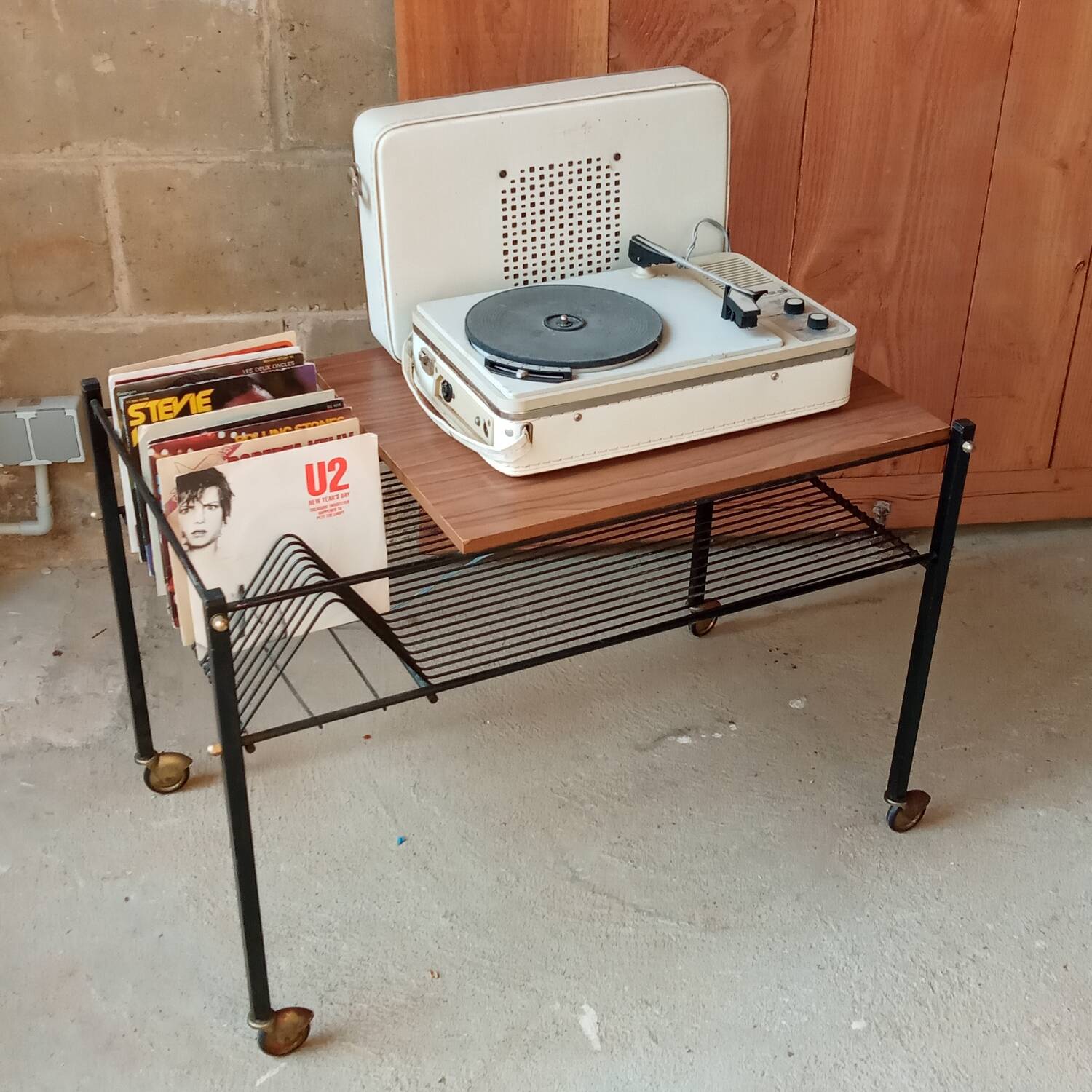 Vinyl and record player table
