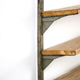 Metal and wood wall shelf