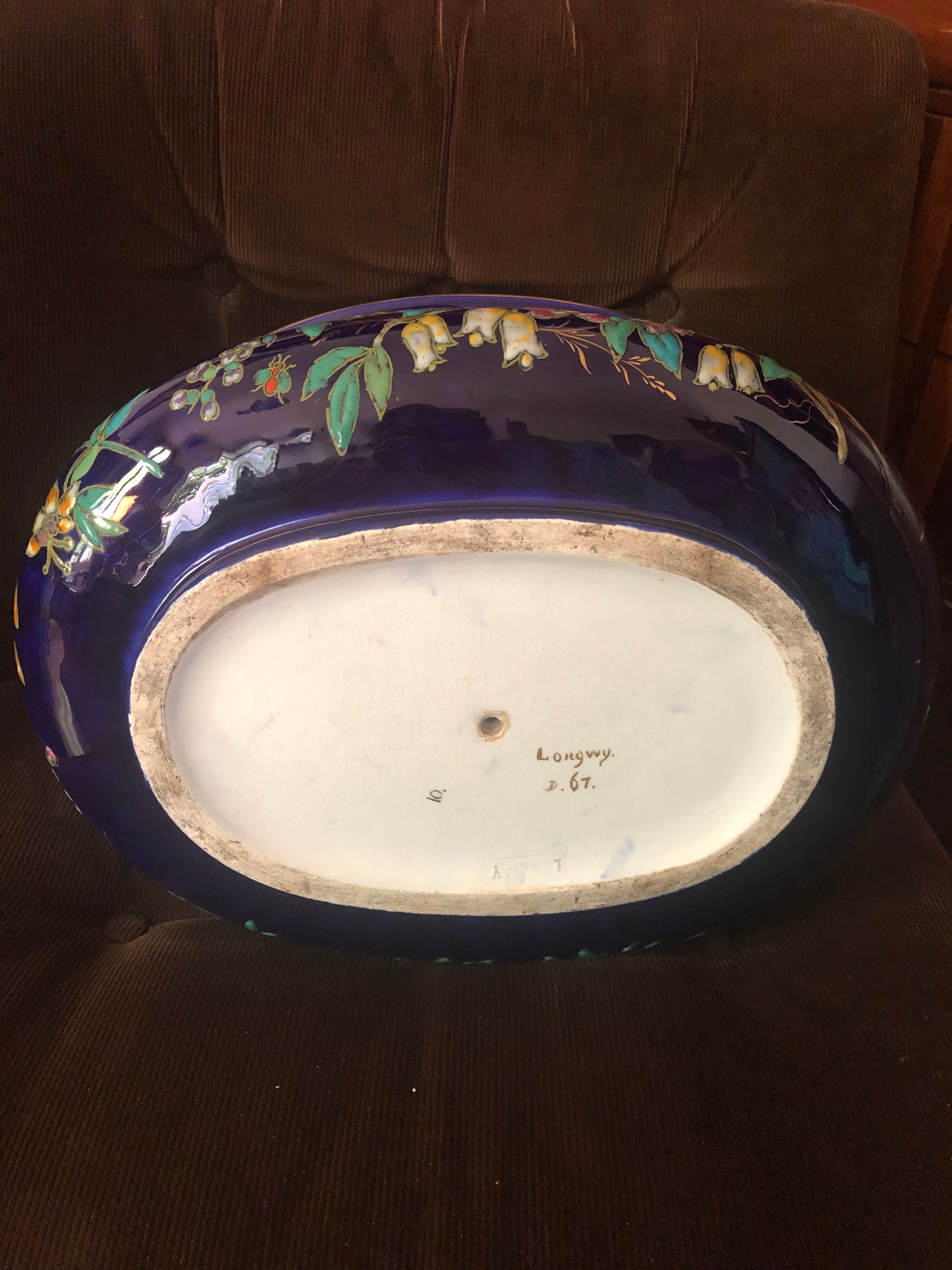 Planter signed Longwy late 19th