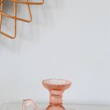 Cellar rat candle holder, pink glass