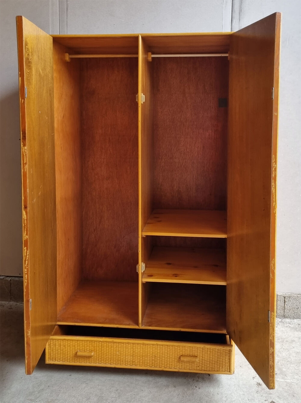 Bamboo wardrobe, rattan, vintage, 60s wardrobe