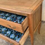Solid raw walnut sauteuse chest of drawers