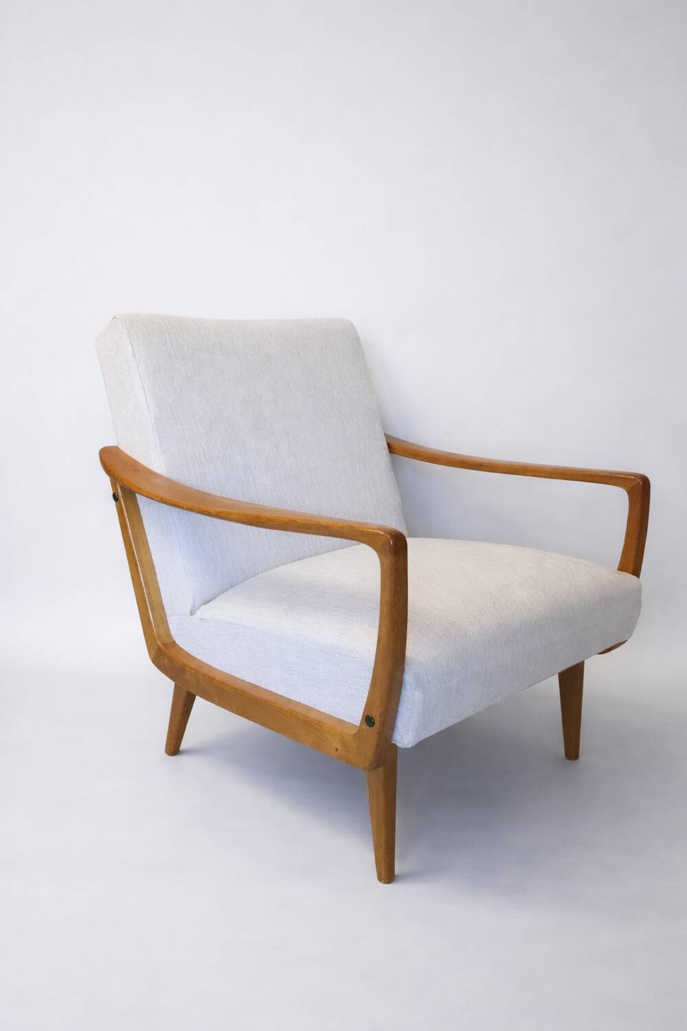 Fauteuil vintage bois et tissu