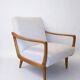 Fauteuil vintage bois et tissu