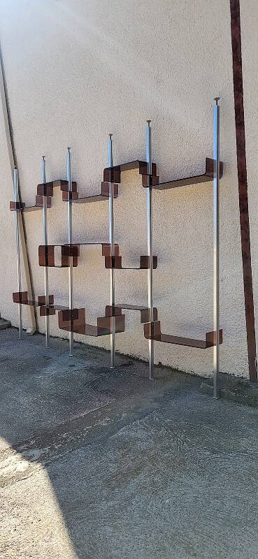 Vintage modular library shelf 6 legs and 14 shelves