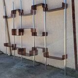 Vintage modular library shelf 6 legs and 14 shelves