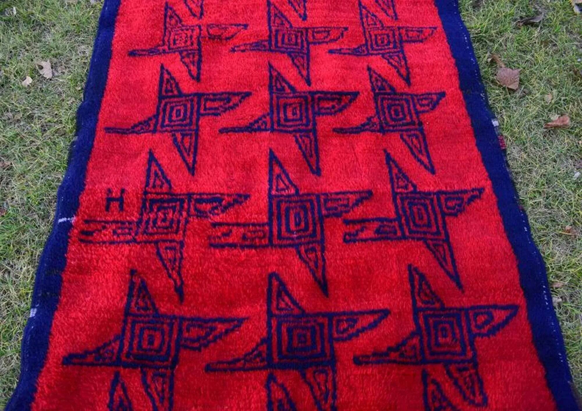 Vintage Turkish handmade rug 114x182 cm