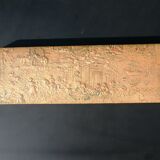 Old embossed leather glove box decorated scenes