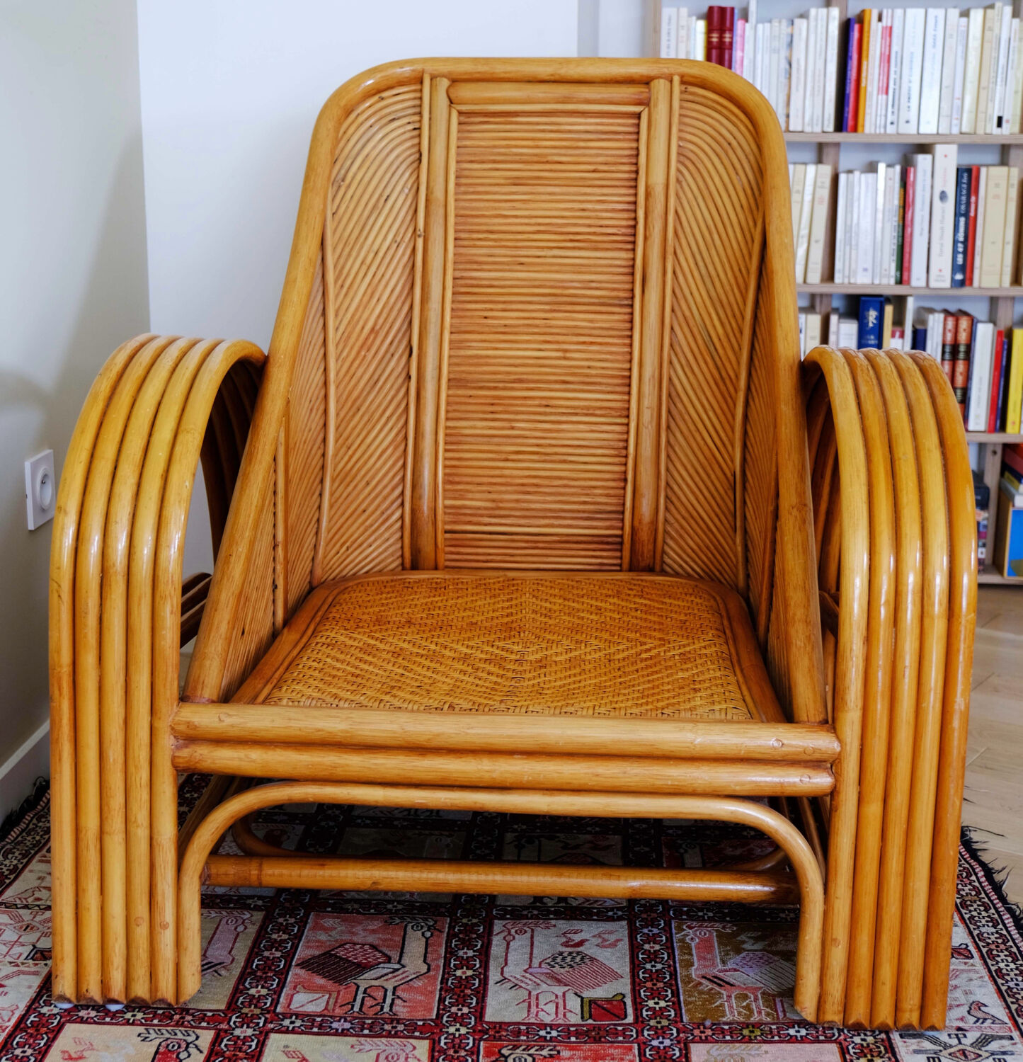 Paire de fauteuils rotin