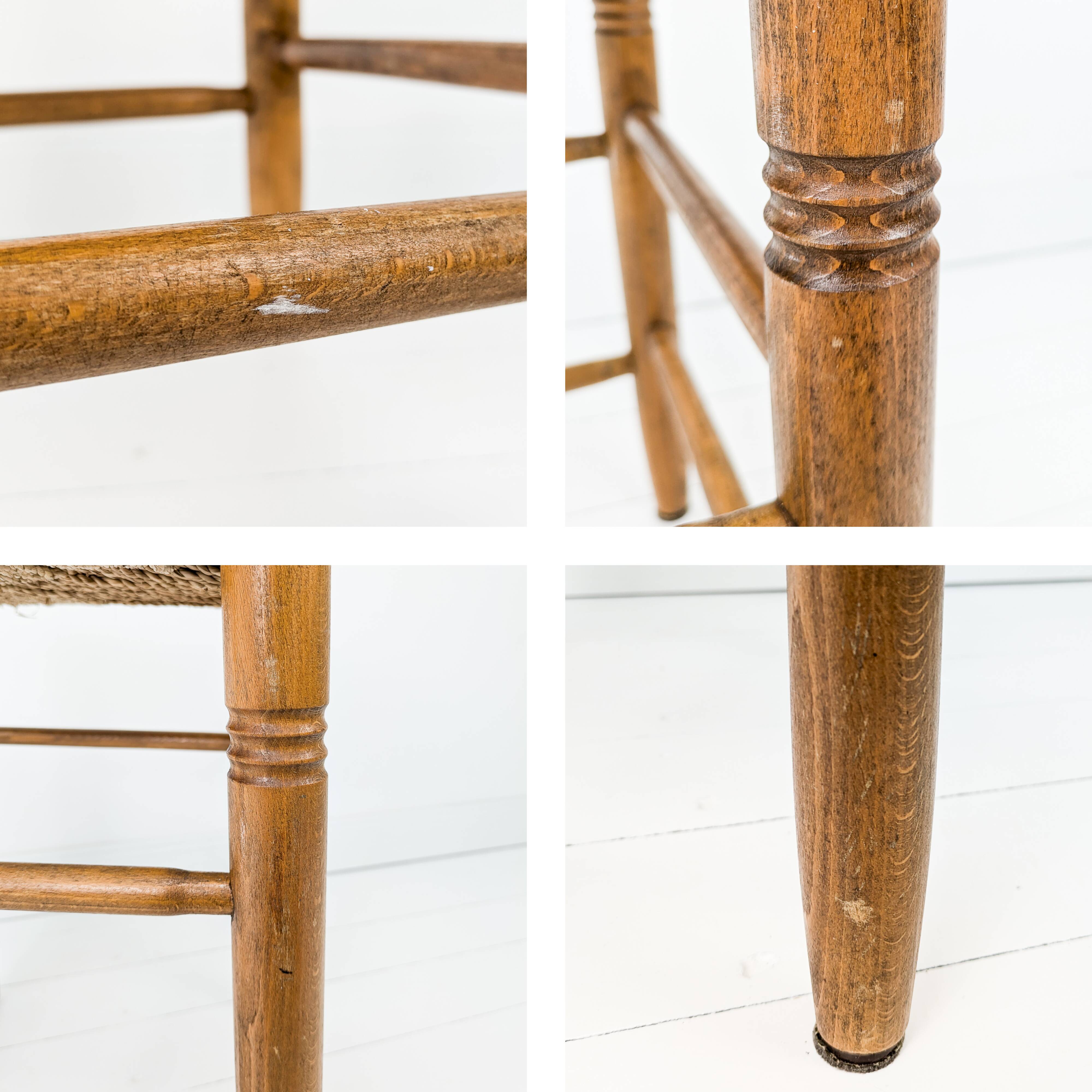 Tabouret mid century rustique