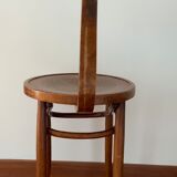 Wooden bistro chair, atypical backrest with pyrogravure on the seat.