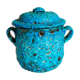 Covered ceramic pot fat-lava foam glaciers, enamels le cyclope, annecy
