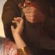 Great painting signed FB and dated 1853, the lovers