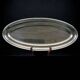 Large oval silver-plated metal serving platter with gadrooned edge – hallmarked
