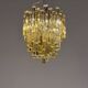Venetian chandelier in colourless and gold Murano glass, Venini Triedi model, circa 1960.