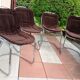 Set of four chrome metal wired chairs by Gastone Rinaldi / vintage 70s