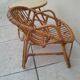 Vintage rattan children's table and armchair