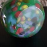 Vase soliflore vintage en verre soufflé multicolore
