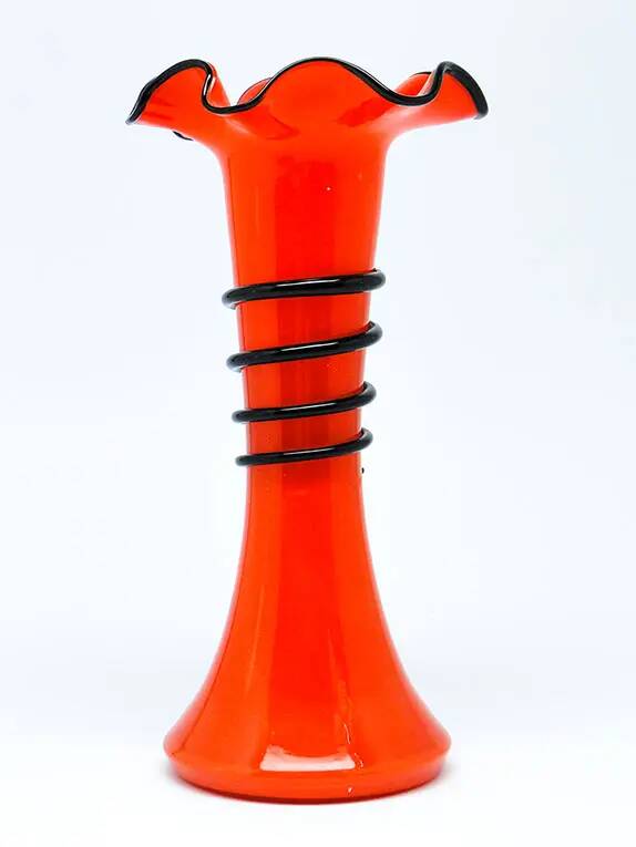 Tango vase, Art Deco, glass, Kralik, Czechoslovakia, 1930s