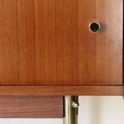 Scandinavian sideboard in solid teak wood and brass, 1950s Swedish vintage