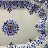 Very large Gien earthenware dish, Rouen decor