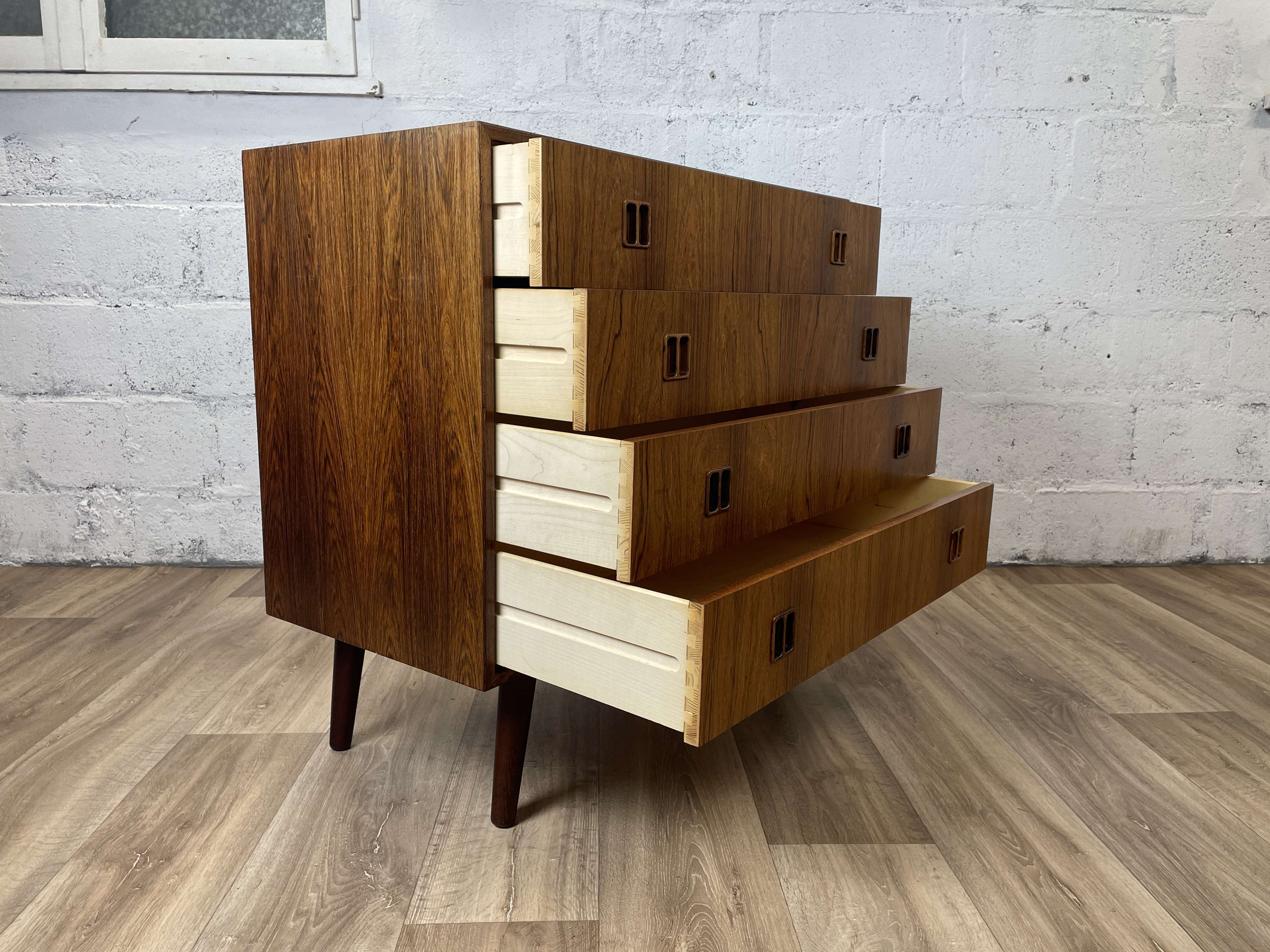 Vintage Scandinavian rosewood chest of drawers by Horsens Møbelfabrik, 60s