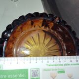 Cut and gilded crystal ashtray