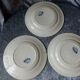 Series of 3 flat plates in iron earth, clairefontaine, hunting model