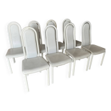 Chaises de table design 1980s Cuir/Bois