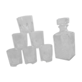 Set 6 sky glasses and square carafe