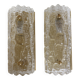 Pair of glass and brass wall lights by Carl Fagerlund for Orrefors, 1960.