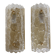 Pair of glass and brass wall lights by Carl Fagerlund for Orrefors, 1960.